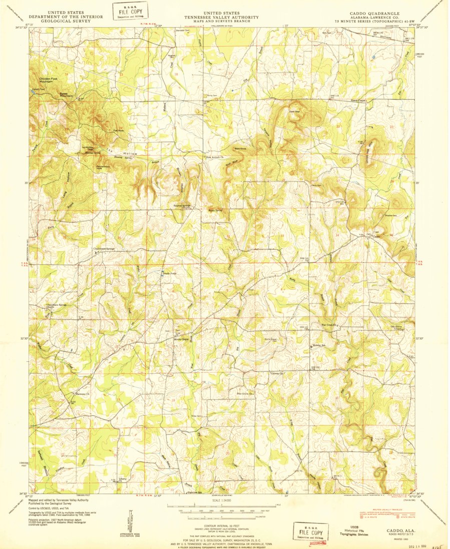 Caddo, AL (1950, 24000-Scale) Map by United States Geological Survey ...