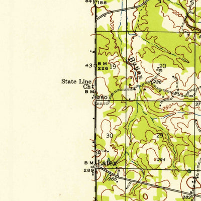 United States Geological Survey Caddo Lake, TX-LA (1944, 62500-Scale) digital map