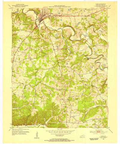United States Geological Survey Cadiz, KY (1953, 24000-Scale) digital map