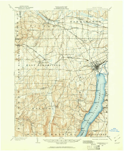 United States Geological Survey Cahandaigua, NY (1900, 62500-Scale) digital map