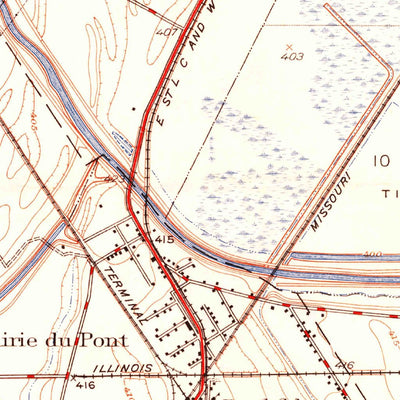 United States Geological Survey Cahokia, IL-MO (1940, 24000-Scale) digital map