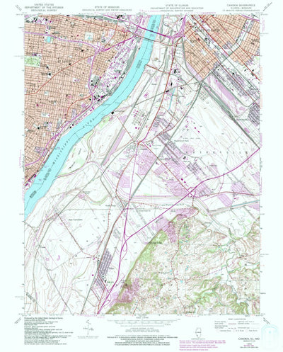 United States Geological Survey Cahokia, IL-MO (1954, 24000-Scale) digital map