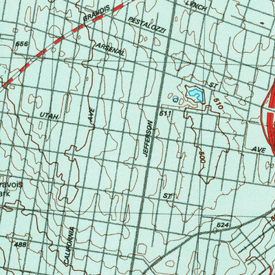 United States Geological Survey Cahokia, IL-MO (1998, 24000-Scale) digital map