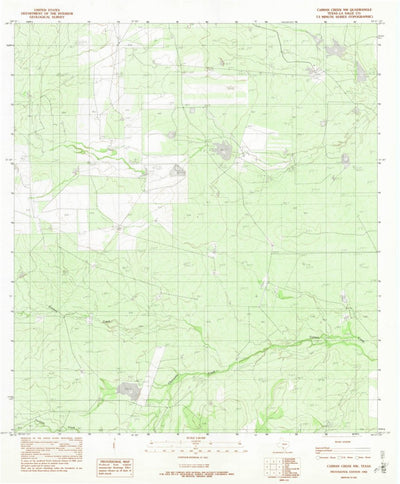 United States Geological Survey Caiman Creek NW, TX (1982, 24000-Scale) digital map