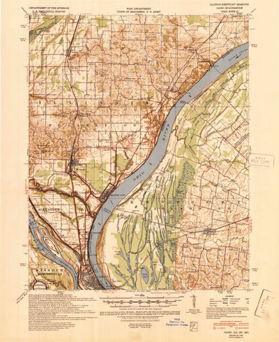 United States Geological Survey Cairo, IL-KY-MO (1939, 62500-Scale) digital map