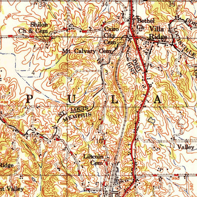 United States Geological Survey Cairo, IL-KY-MO (1955, 62500-Scale) digital map