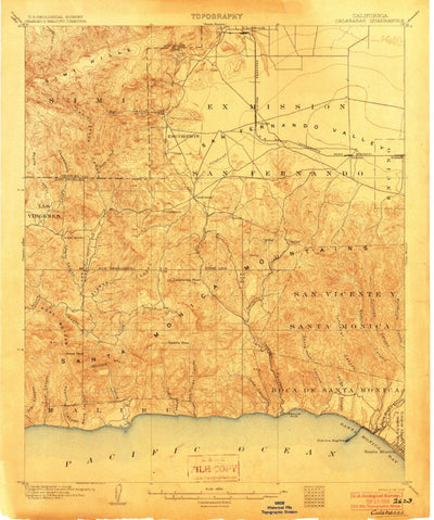 United States Geological Survey Calabasas, CA (1903, 62500-Scale) digital map