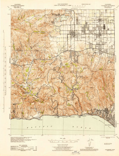United States Geological Survey Calabasas, CA (1944, 62500-Scale) digital map