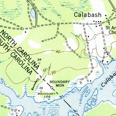 United States Geological Survey Calabash, NC-SC (1953, 24000-Scale) digital map