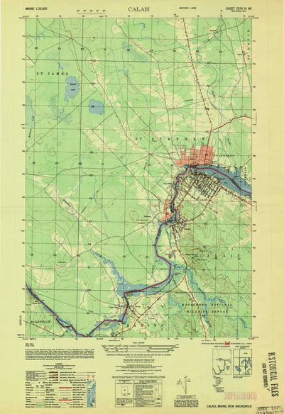 United States Geological Survey Calais, ME (1954, 25000-Scale) digital map
