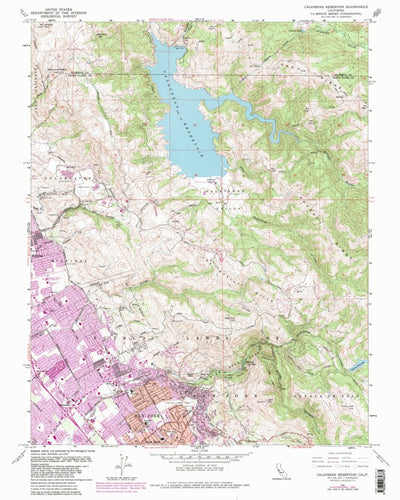 United States Geological Survey Calaveras Reservoir, CA (1961, 24000-Scale) digital map