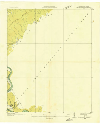 United States Geological Survey Calderwood, TN-NC (1935, 24000-Scale) digital map