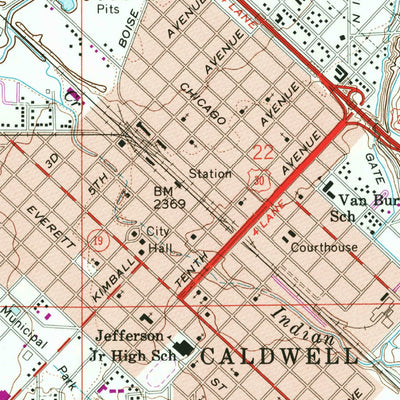 United States Geological Survey Caldwell, ID (1958, 24000-Scale) digital map