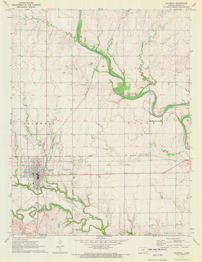 United States Geological Survey Caldwell, KS (1971, 24000-Scale) digital map