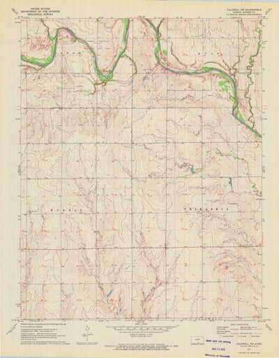 United States Geological Survey Caldwell NW, KS (1971, 24000-Scale) digital map