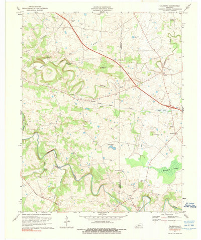 United States Geological Survey Caledonia, KY (1974, 24000-Scale) digital map