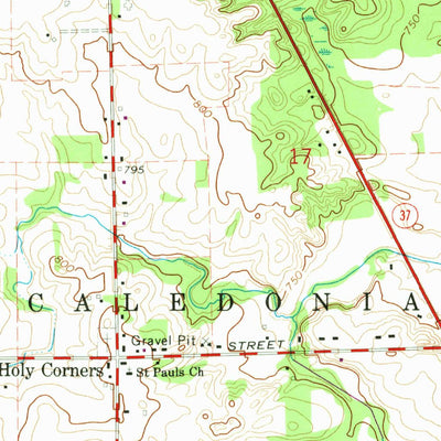 United States Geological Survey Caledonia, MI (1967, 24000-Scale) digital map