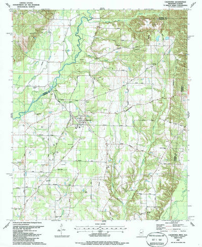 United States Geological Survey Caledonia, MS-AL (1987, 24000-Scale) digital map