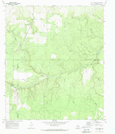 United States Geological Survey Calf Creek, TX (1970, 24000-Scale) digital map