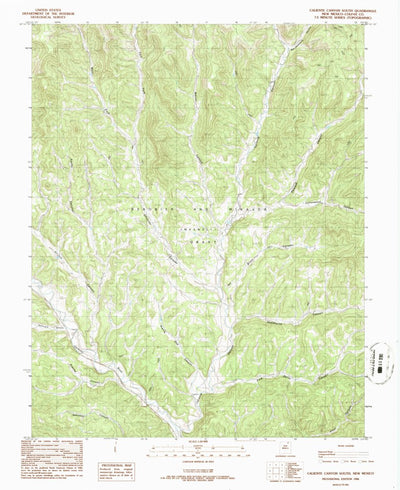 United States Geological Survey Caliente Canyon South, NM (1986, 24000-Scale) digital map