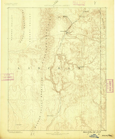 United States Geological Survey Caliente E, NV-UT-AZ (1885, 250000-Scale) digital map