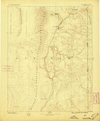 United States Geological Survey Caliente E, NV-UT-AZ (1886, 250000-Scale) digital map