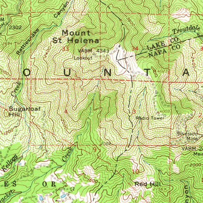 United States Geological Survey Calistoga, CA (1959, 62500-Scale) digital map