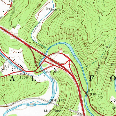 United States Geological Survey Callaghan, VA (1966, 24000-Scale) digital map