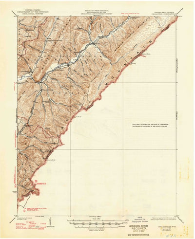 United States Geological Survey Callaghan, VA-WV (1923, 62500-Scale) digital map