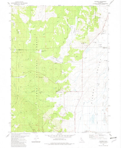 United States Geological Survey Calpine, CA (1981, 24000-Scale) digital map