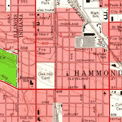 United States Geological Survey Calumet City, IL-IN (1960, 24000-Scale) digital map