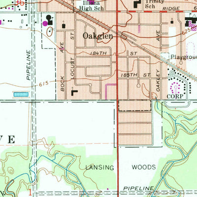 United States Geological Survey Calumet City, IL-IN (1968, 24000-Scale) digital map
