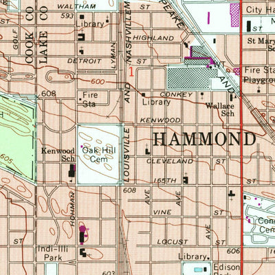 United States Geological Survey Calumet City, IL-IN (1968, 24000-Scale) digital map