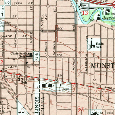 United States Geological Survey Calumet City, IL-IN (1991, 24000-Scale) digital map