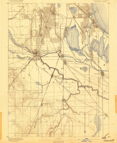 United States Geological Survey Calumet, IL-IN (1892, 62500-Scale) digital map