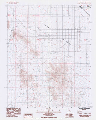 United States Geological Survey Calvada Springs, CA-NV (1984, 24000-Scale) digital map