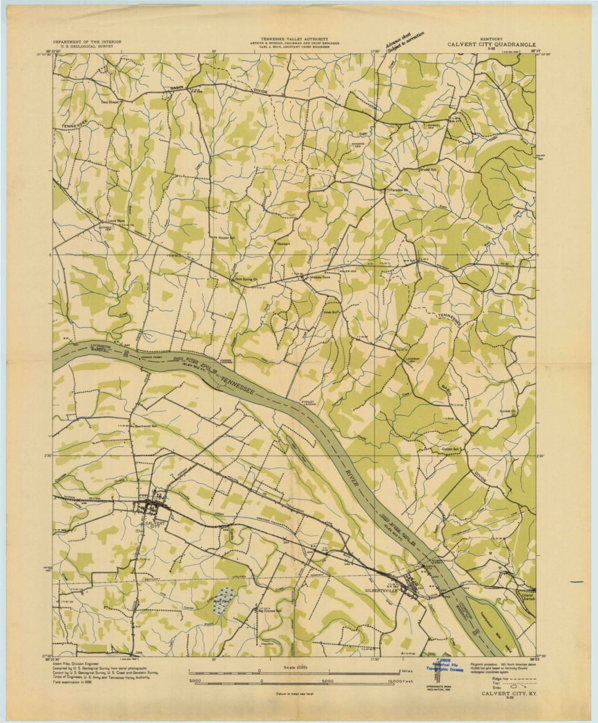 Calvert City, KY (1936, 24000Scale) Map by United States Geological Survey Avenza Maps