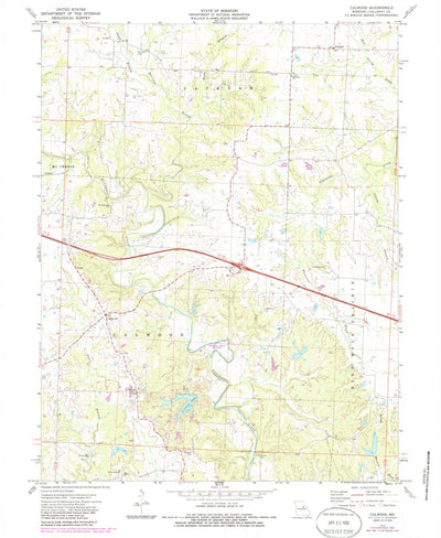 United States Geological Survey Calwood, MO (1973, 24000-Scale) digital map