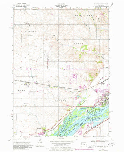 United States Geological Survey Camanche, IA-IL (1953, 24000-Scale) digital map