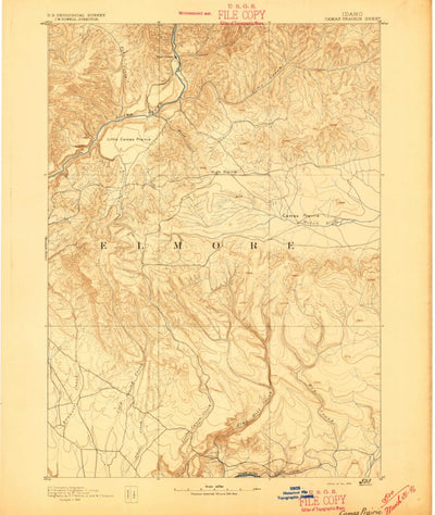 United States Geological Survey Camas Prairie, ID (1893, 125000-Scale) digital map