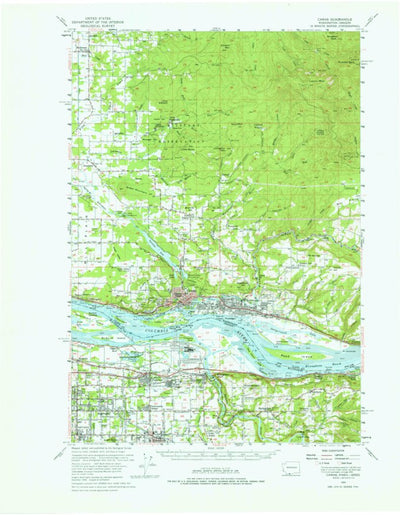United States Geological Survey Camas, WA-OR (1954, 62500-Scale) digital map