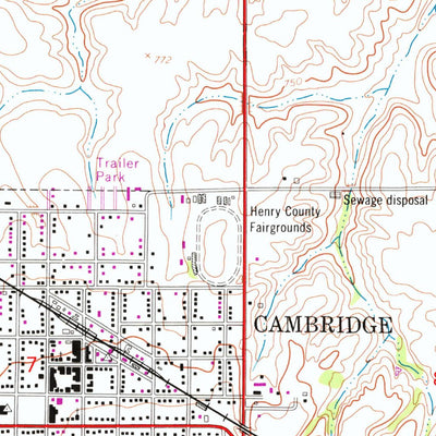 United States Geological Survey Cambridge, IL (1953, 24000-Scale) digital map