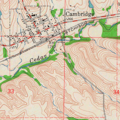 United States Geological Survey Cambridge, KS (1962, 24000-Scale) digital map