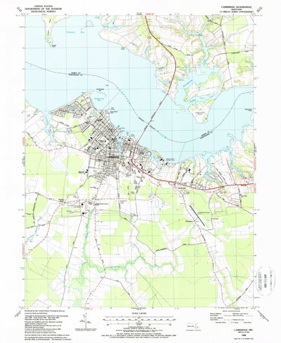United States Geological Survey Cambridge, MD (1988, 24000-Scale) digital map