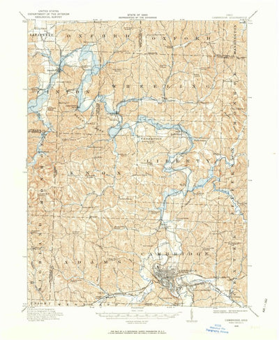 United States Geological Survey Cambridge, OH (1909, 62500-Scale) digital map