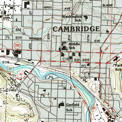 United States Geological Survey Cambridge, OH (1993, 24000-Scale) digital map