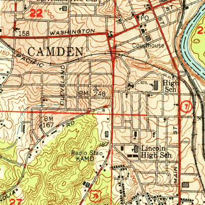 United States Geological Survey Camden, AR (1951, 24000-Scale) digital map