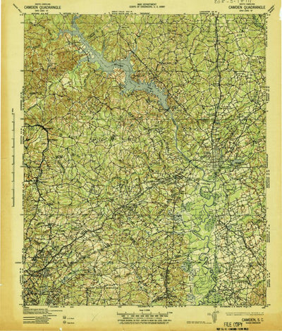 United States Geological Survey Camden, SC (1942, 125000-Scale) digital map
