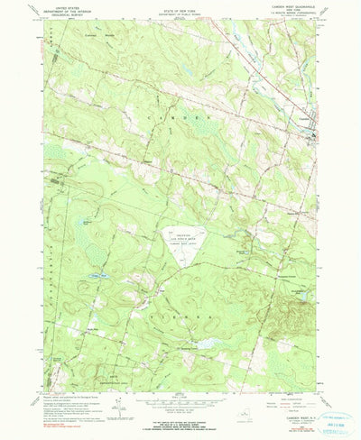 United States Geological Survey Camden West, NY (1960, 24000-Scale) digital map