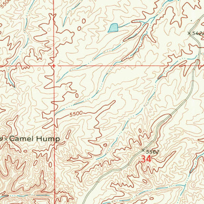 United States Geological Survey Camel Hump Reservoir, WY (1968, 24000-Scale) digital map